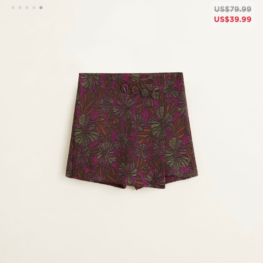 Mango jacquard skirt shorts size Small S NWT